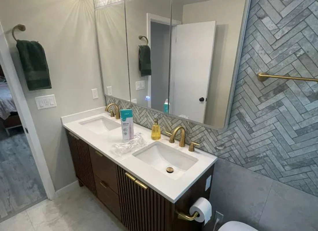 A completed bathroom remodel by Custom Designs Construction